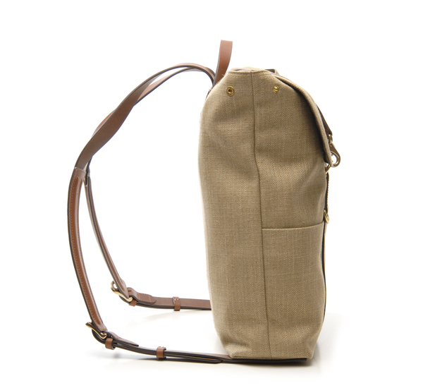 Oat Herringbone and Cuoio MS Backpack by Mismo Oat Herringbone and Cuoio MS Backpack by Mismo