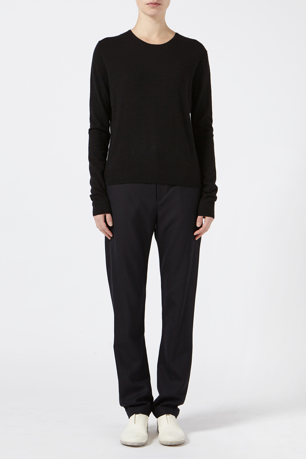 Black Cashmere Pullover With Cut Out by Oyuna Black Cashmere Pullover With Cut Out by Oyuna