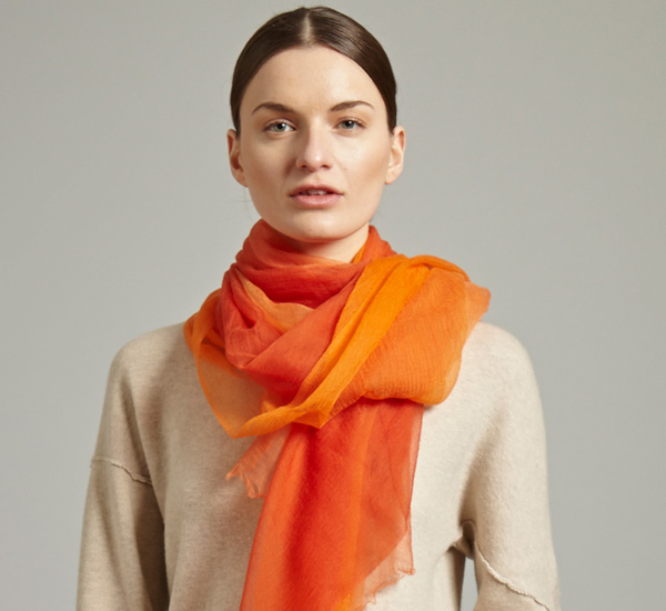 Ulla Shawl In Red Orange by Oyuna Ulla Shawl In Red Orange by Oyuna