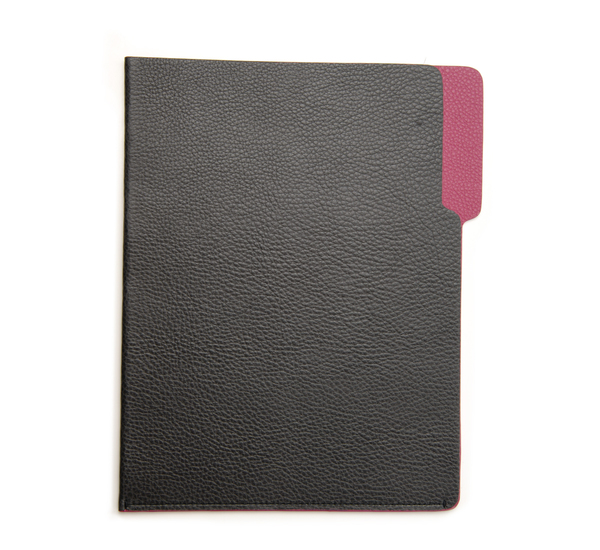Hayden Leather Grey and Fushcia Leather File Folder Hayden Leather Grey and Fushcia Leather File Folder
