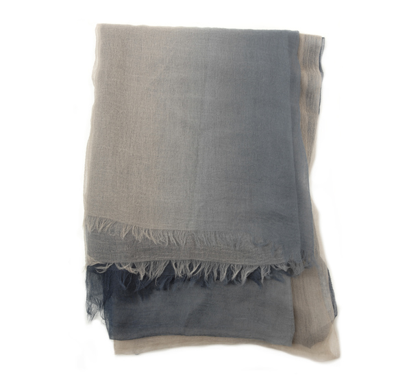 Oyuna Ulla Shawl In Indigo Taupe Oyuna Ulla Shawl In Indigo Taupe