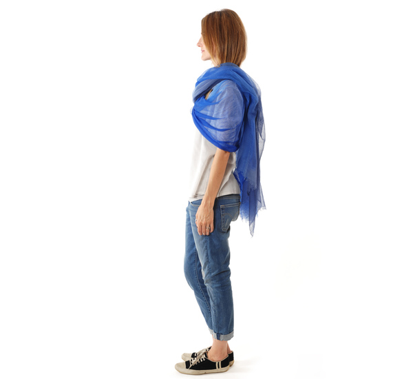 Oyuna Ulla Shawl In Sapphire Indigo Oyuna Ulla Shawl In Sapphire Indigo