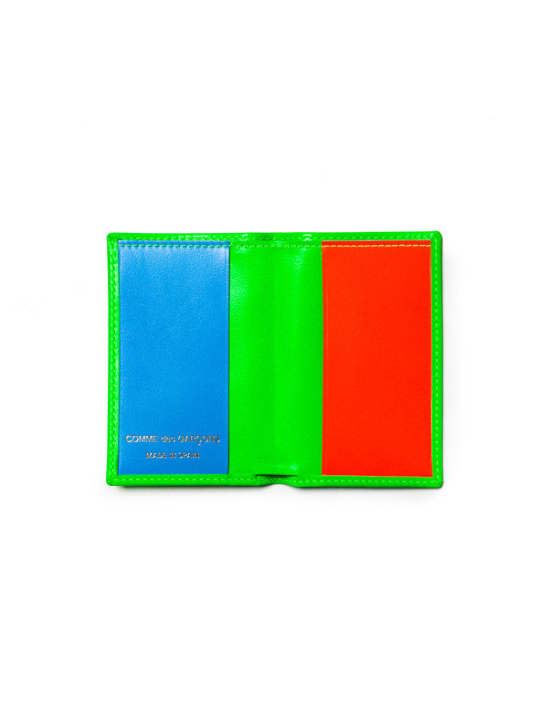 Comme des Garcons Super Fluo Card Wallet - Green Comme des Garcons Super Fluo Card Wallet - Green