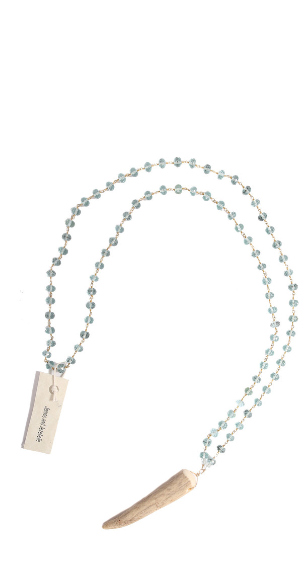 James and Jezebelle Aqua Marine and Antler Necklace James and Jezebelle Aqua Marine and Antler Necklace