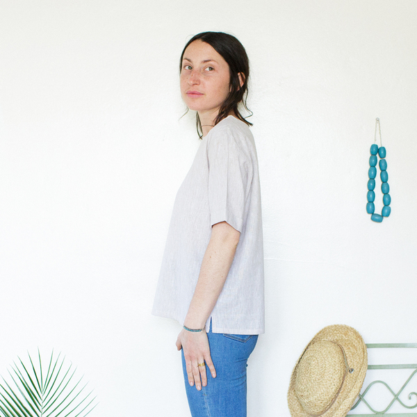 Me & Arrow Square Top - Sand Stripe Me & Arrow Square Top - Sand Stripe
