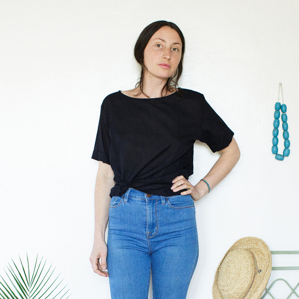 Unknown Square Top<br>Lightweight Cotton Black Unknown Square Top<br>Lightweight Cotton Black