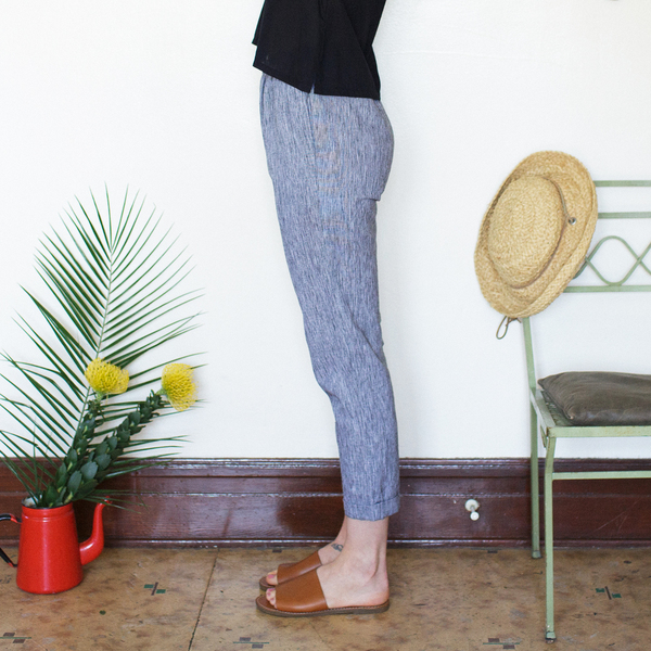 Me & Arrow Cuff Slim Pants - Black Bark Stripe Me & Arrow Cuff Slim Pants - Black Bark Stripe