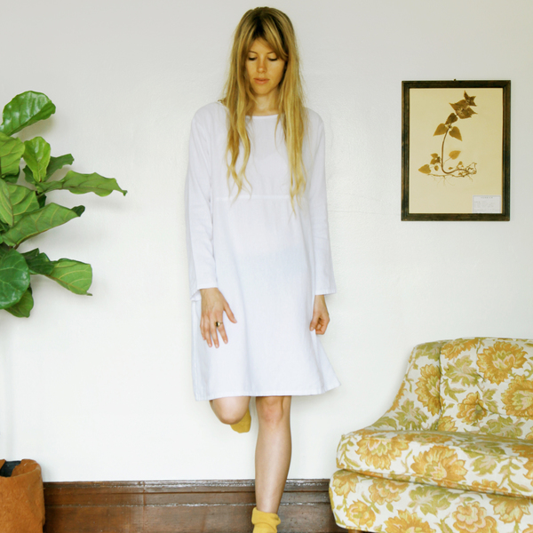 Unknown LS Basic Dress<br>White Unknown LS Basic Dress<br>White