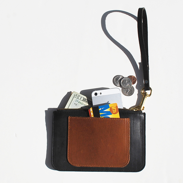 Unknown All-in-One Pouch/Wallet <br>Oiled Leather Black/Brown<br> Unknown All-in-One Pouch/Wallet <br>Oiled Leather Black/Brown<br>