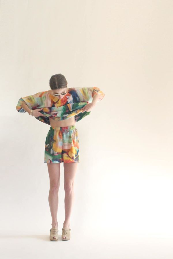 Strathcona Silk Shorts in Painted Gesture Strathcona Silk Shorts in Painted Gesture