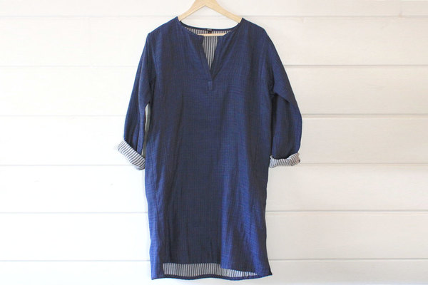 pietsie Atlas Tunic in Indigo with Stripe Lining pietsie Atlas Tunic in Indigo with Stripe Lining
