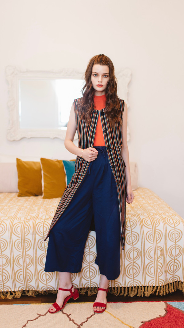 Maryam Nassir Zadeh Mara Pant in Navy Maryam Nassir Zadeh Mara Pant in Navy