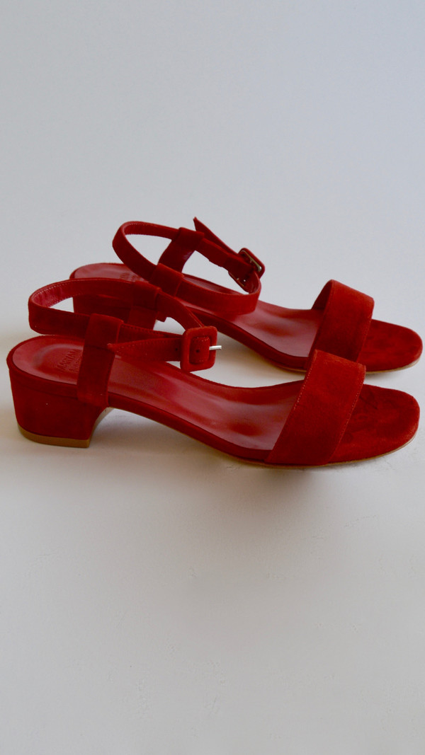 Maryam Nassir Zadeh Sophie Sandal in Red Suede Maryam Nassir Zadeh Sophie Sandal in Red Suede