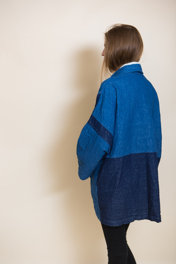 Atelier Delphine Haori Coat / Indigo Patchworked Atelier Delphine Haori Coat / Indigo Patchworked