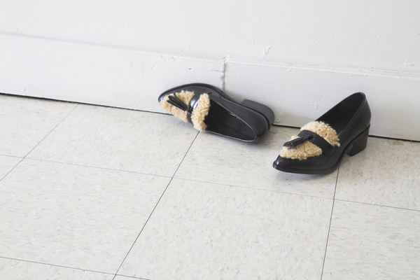 Intentionally Blank SMARTY loafer in tan faux fur Intentionally Blank SMARTY loafer in tan faux fur