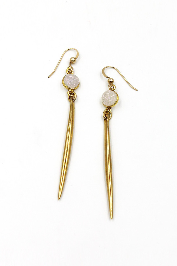 Sheila B Rainbow Druzy Spike Earring Sheila B Rainbow Druzy Spike Earring