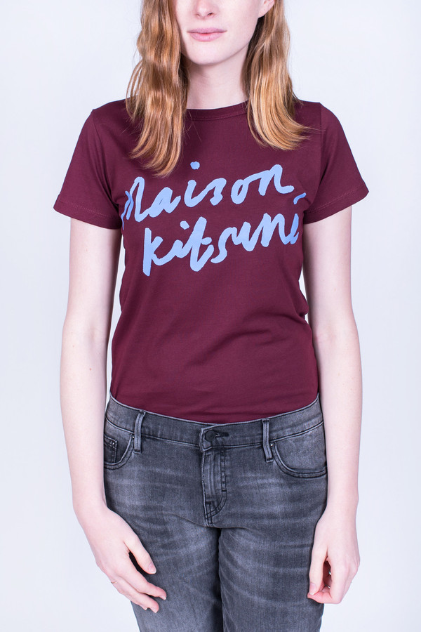 Maison Kitsune Handwriting Logo Tee Maison Kitsune Handwriting Logo Tee