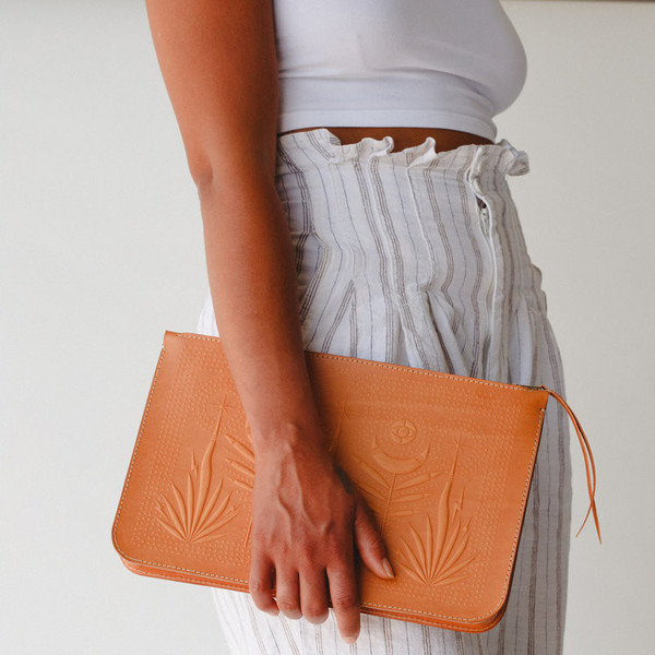 Animal Handmade Night Safari Clutch- Tan Animal Handmade Night Safari Clutch- Tan