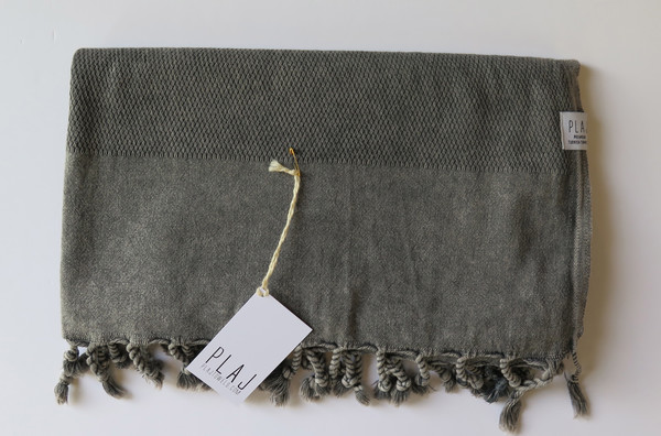 Plaj Portland Stone Washed Towel- Black Plaj Portland Stone Washed Towel- Black