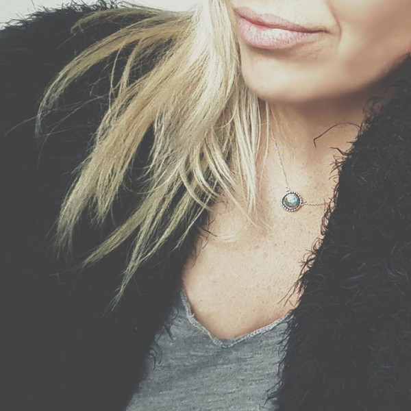 Small Round Moonstone Necklace Small Round Moonstone Necklace