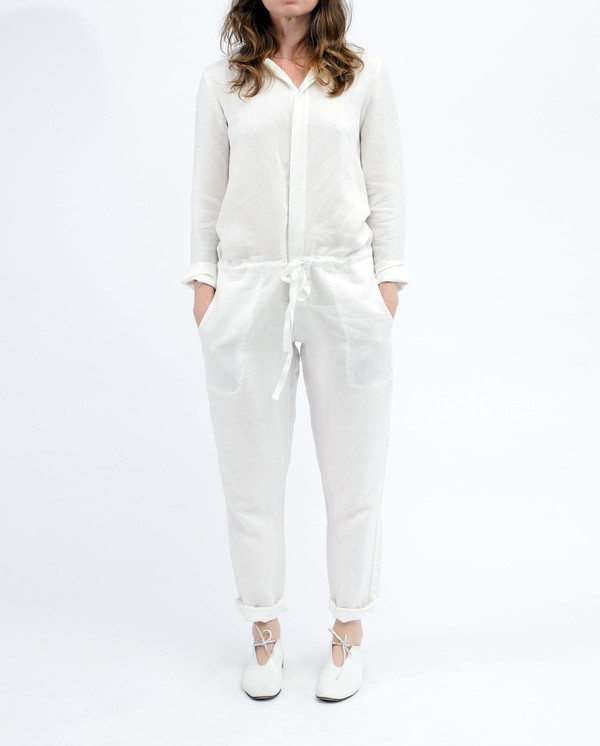 Nahanni Arntzen Marcus linen jumpsuit, white Nahanni Arntzen Marcus linen jumpsuit, white
