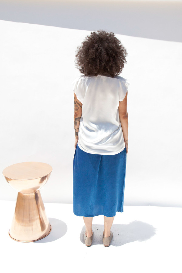 Miranda Bennett Everyday Top, Silk Charmeuse in Natural Miranda Bennett Everyday Top, Silk Charmeuse in Natural