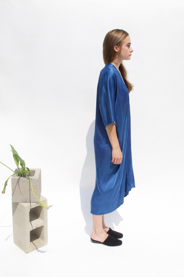 Miranda Bennett Muse Dress, Silk Charmeuse in Indigo Miranda Bennett Muse Dress, Silk Charmeuse in Indigo