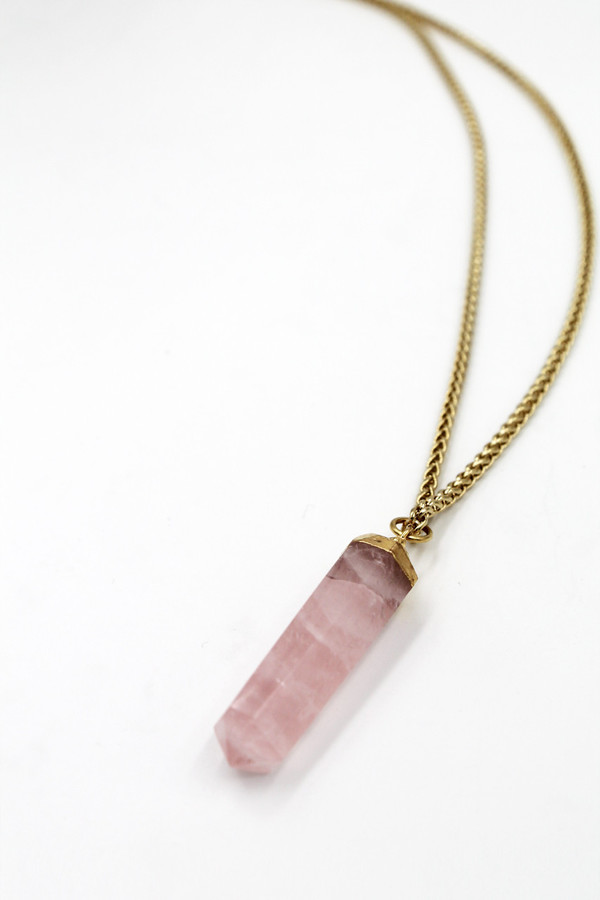 Sheila B Rose Quartz Pendant Necklace Sheila B Rose Quartz Pendant Necklace