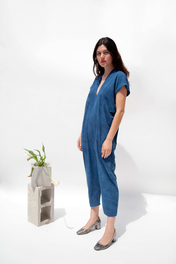 Miranda Bennett Everyday Jumpsuit - Silk Noil in Indigo Miranda Bennett Everyday Jumpsuit - Silk Noil in Indigo