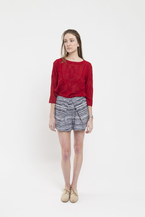 Finders Keepers Pleated Stripe Short Finders Keepers Pleated Stripe Short
