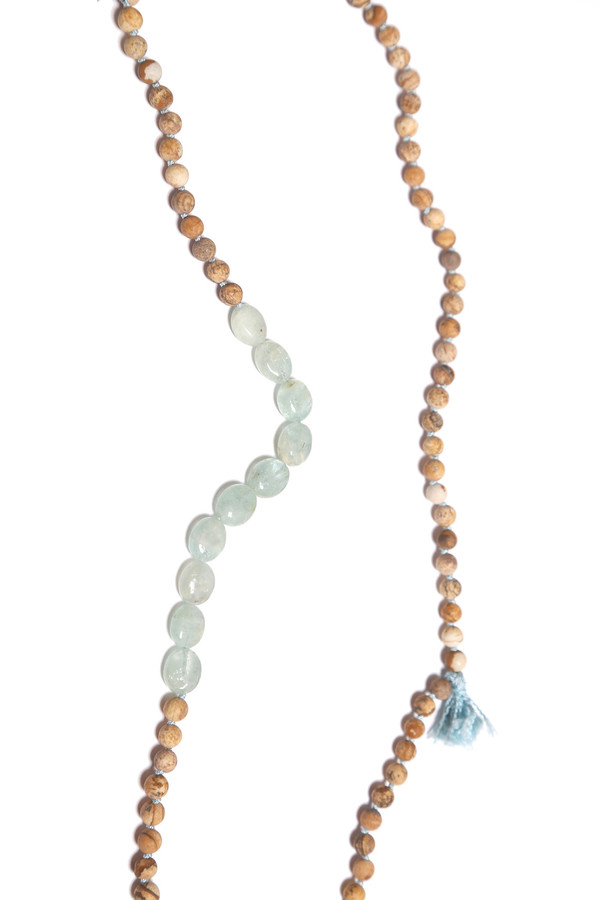 James and Jezebelle Jasper and Oval Aqua Marine Necklace James and Jezebelle Jasper and Oval Aqua Marine Necklace
