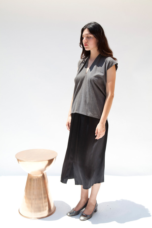 Miranda Bennett Everyday Top, Silk Noil in Coal Miranda Bennett Everyday Top, Silk Noil in Coal