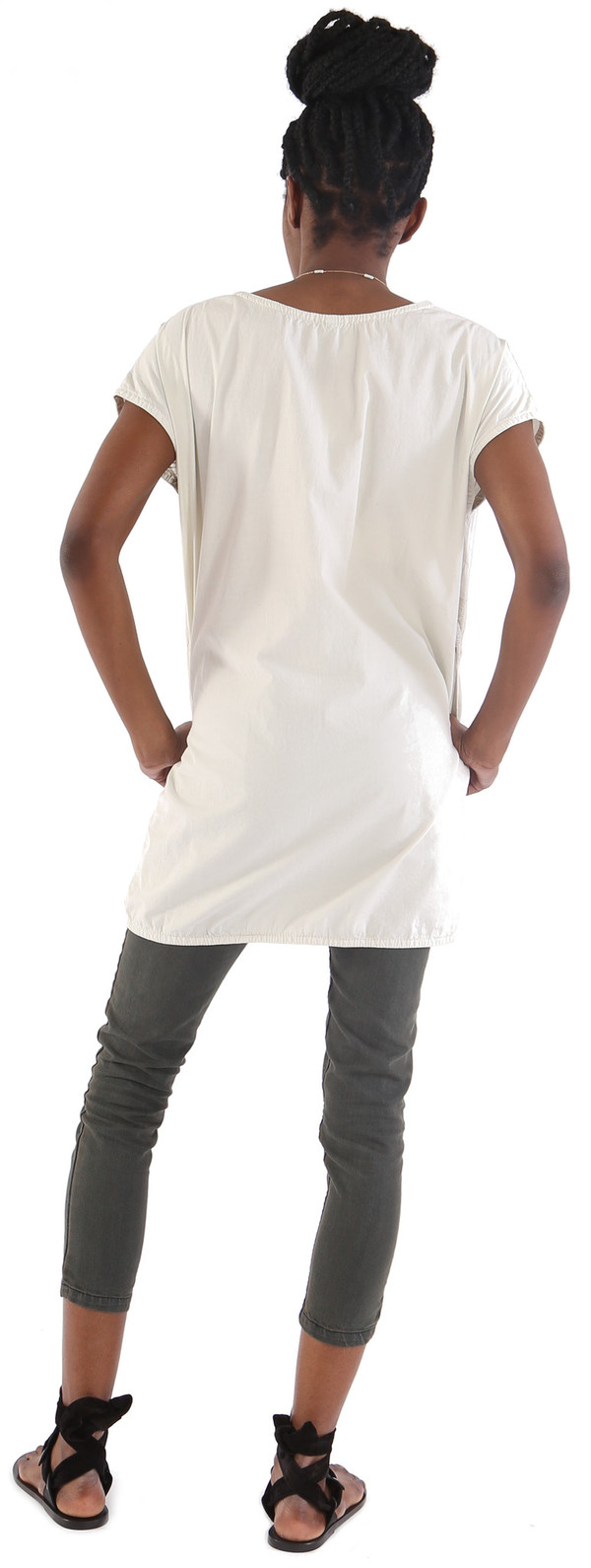 Prairie Underground Mix Media Top in Oyster Prairie Underground Mix Media Top in Oyster