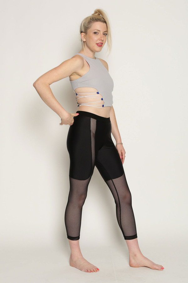 Chromat Power Mesh Running Pants in Black Chromat Power Mesh Running Pants in Black