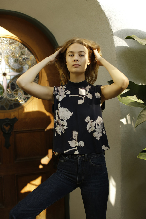 Calder Blake Eliot Tank in Navy Flower Print Calder Blake Eliot Tank in Navy Flower Print