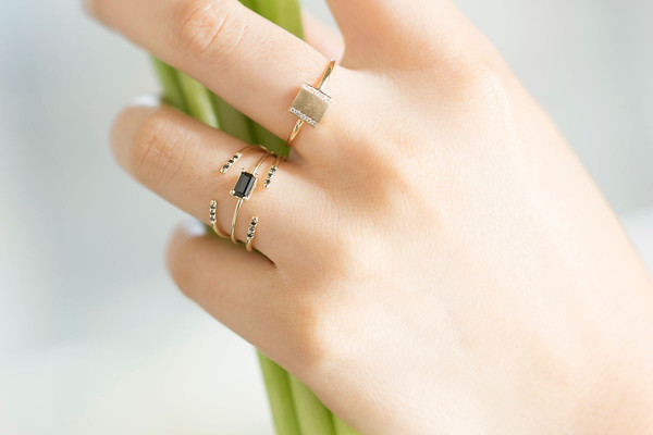 Jennie Kwon Designs Black Equilibrium Cuff Ring Jennie Kwon Designs Black Equilibrium Cuff Ring