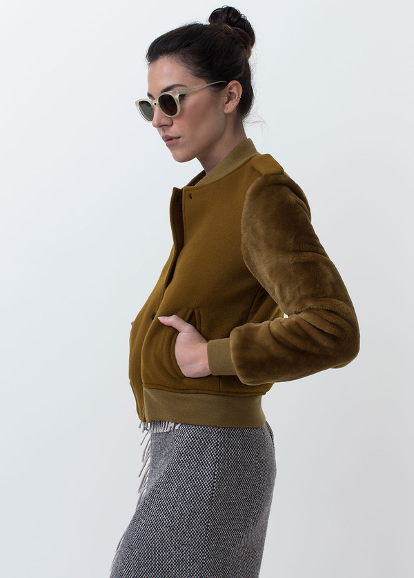 Kidd Fur Trimmed Bomber Jacket Kidd Fur Trimmed Bomber Jacket