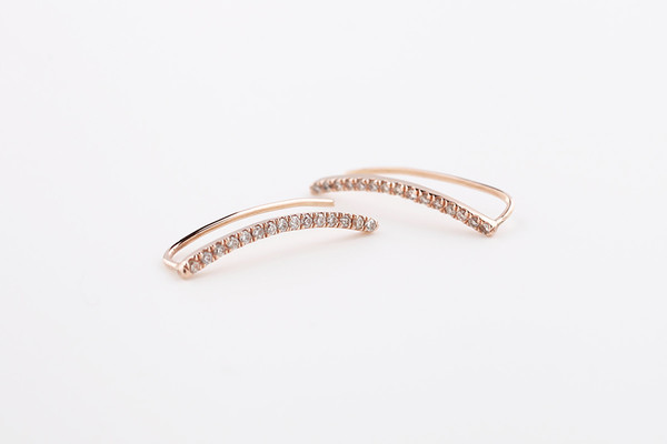 Pave Thin Staple Earrings Pave Thin Staple Earrings