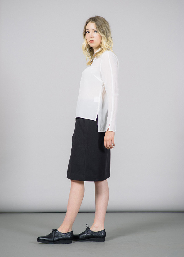 Just Female Wicked Collar Zip Silk Shirt Just Female Wicked Collar Zip Silk Shirt