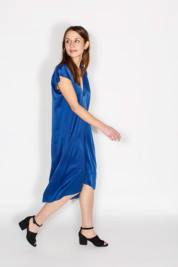 Miranda Bennett Everyday Dress, Silk Charmeuse in Indigo Miranda Bennett Everyday Dress, Silk Charmeuse in Indigo