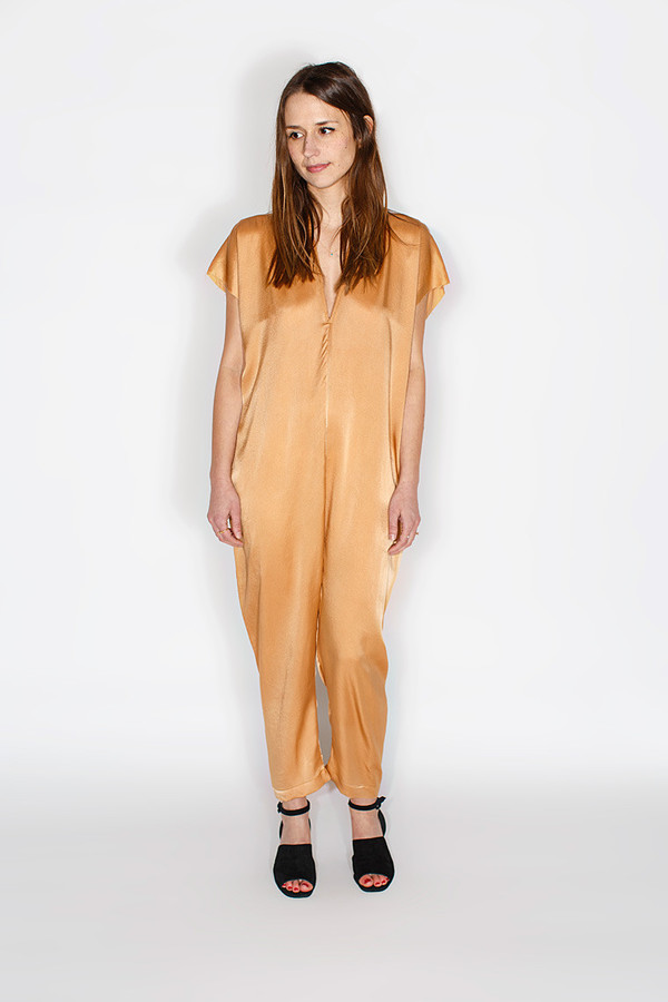 Miranda Bennett Everyday Jumpsuit, Silk Charmeuse in Sand Miranda Bennett Everyday Jumpsuit, Silk Charmeuse in Sand