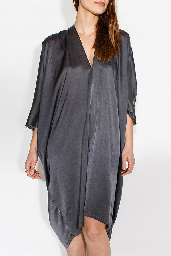 Miranda Bennett Muse Dress, Silk Charmeuse in Slate Miranda Bennett Muse Dress, Silk Charmeuse in Slate