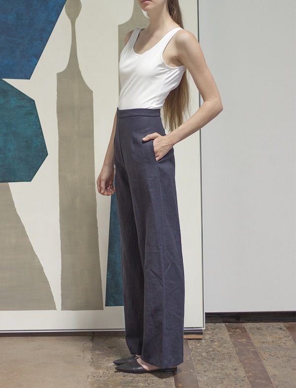 Sunja Link High Waist Black Linen Pants Sunja Link High Waist Black Linen Pants