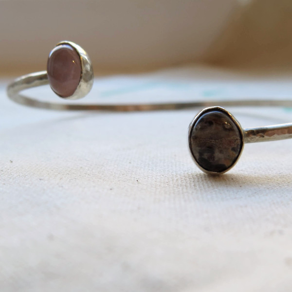 Muse Me Jewelry Sterling Silver Cuff With Stones Muse Me Jewelry Sterling Silver Cuff With Stones