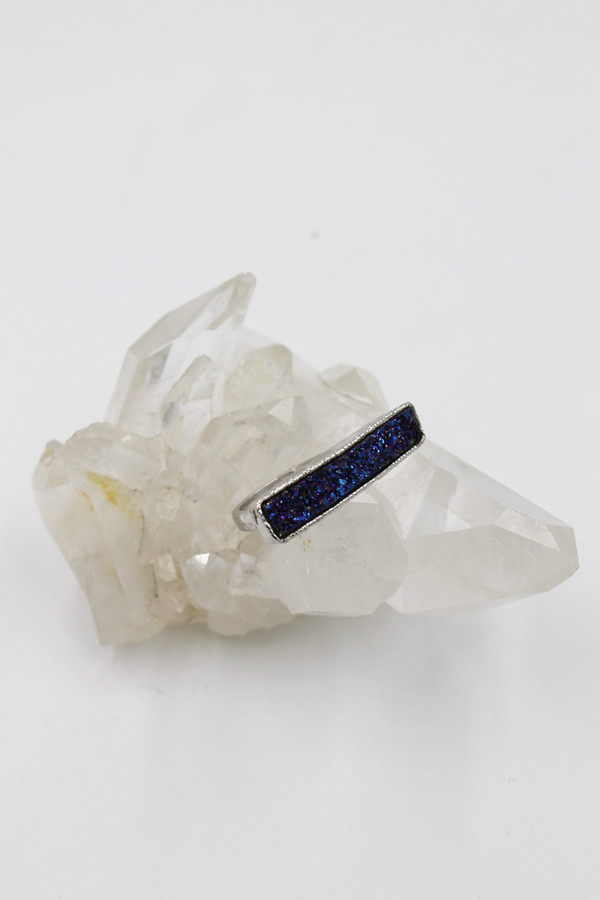 Sheila B Indigo Druzy Bar Ring Sheila B Indigo Druzy Bar Ring
