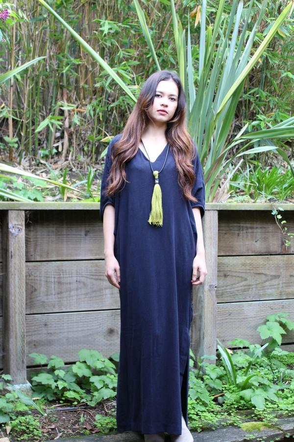 Ginger Caftan Washed Navy Caftan Ginger Caftan Washed Navy Caftan