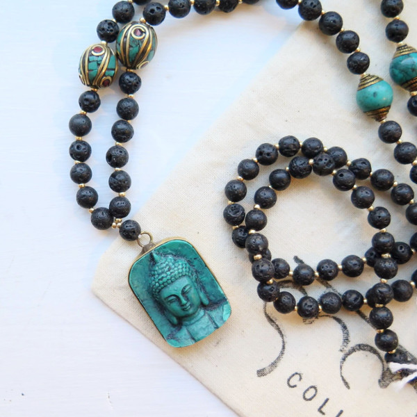 Tibetan Green Buddah Head Mala Tibetan Green Buddah Head Mala