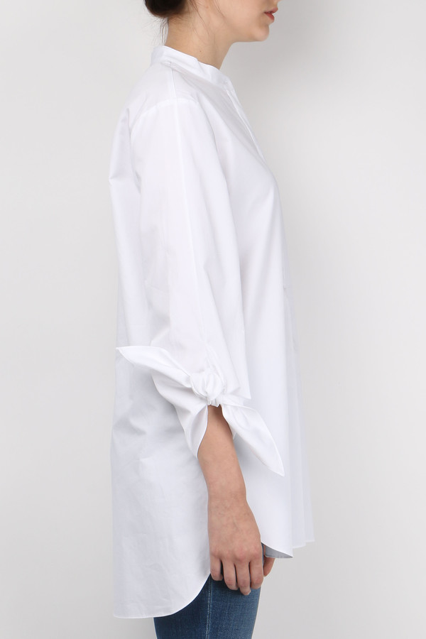 Tibi Satin Poplin Tie Tunic Tibi Satin Poplin Tie Tunic