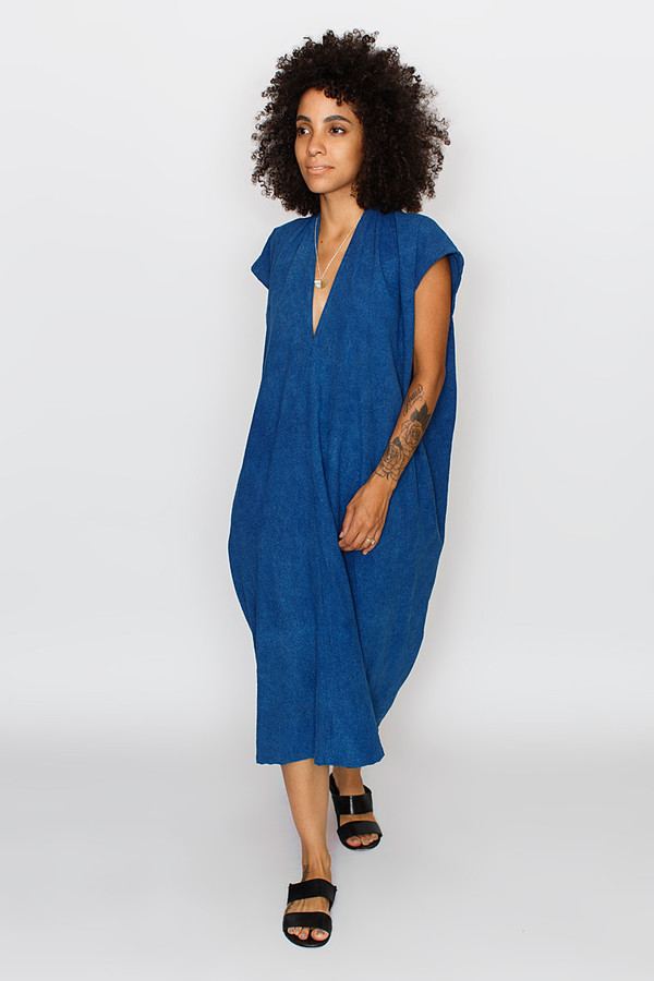 Miranda Bennett Indigo Everyday Dress | Oversized Silk Miranda Bennett Indigo Everyday Dress | Oversized Silk