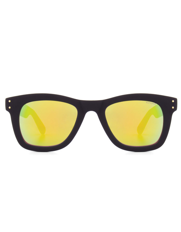 Komono Allen Sunglasses Black Rubber Gold Mirror Komono Allen Sunglasses Black Rubber Gold Mirror